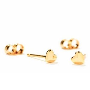 SALE NWT Astrid & Miyu TINY Heart Studs 14K Yellow Gold over Recycled Sterling